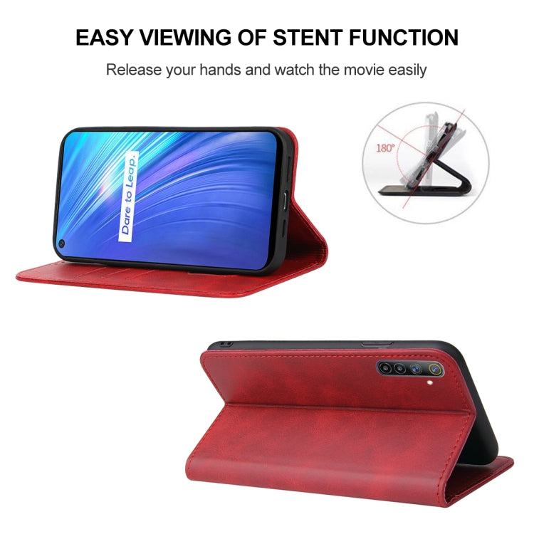 For Realme 6 Magnetic Closure Leather Phone Case