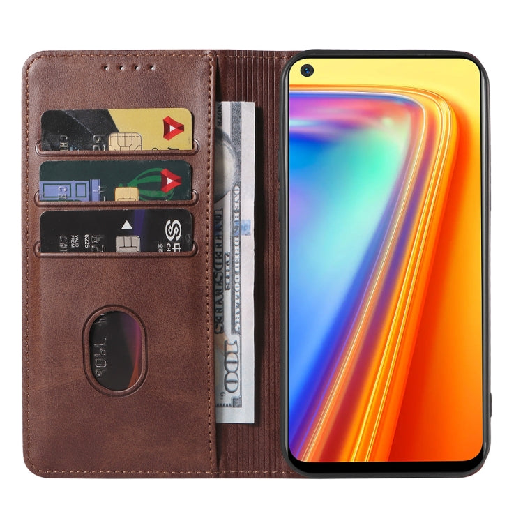 For Realme 7 Global Magnetic Closure Leather Phone Case