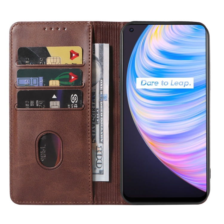 For Realme Q2 Pro Magnetic Closure Leather Phone Case
