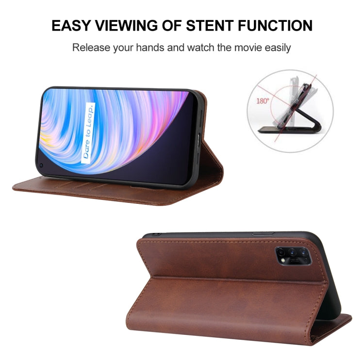 For Realme Q2 Pro Magnetic Closure Leather Phone Case