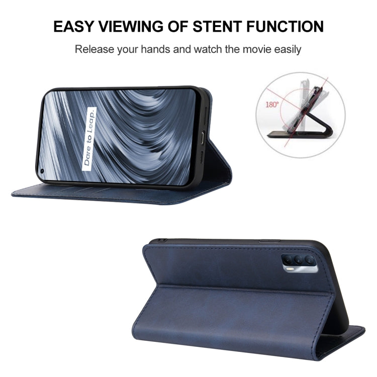 For Realme V15 Magnetic Closure Leather Phone Case