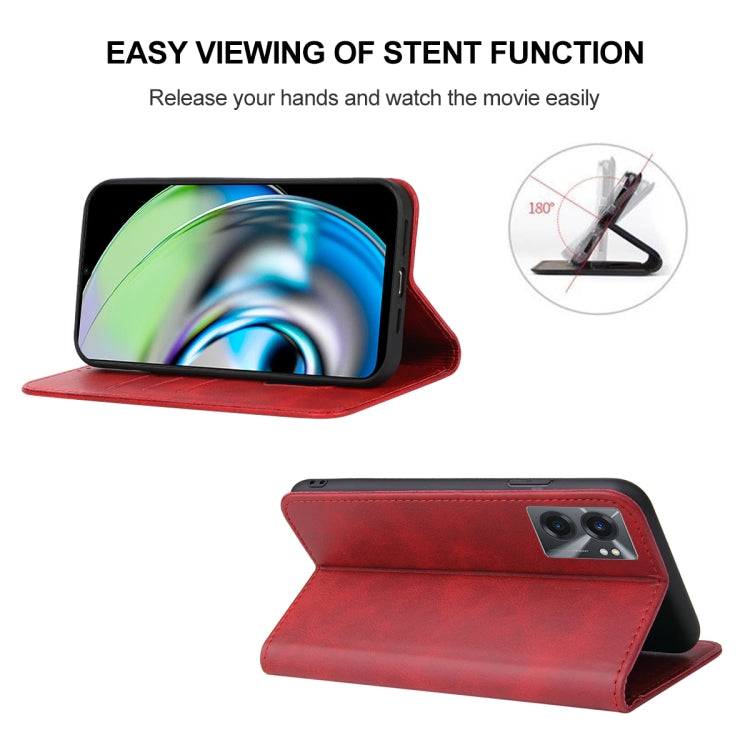 For Realme V23 Magnetic Closure Leather Phone Case