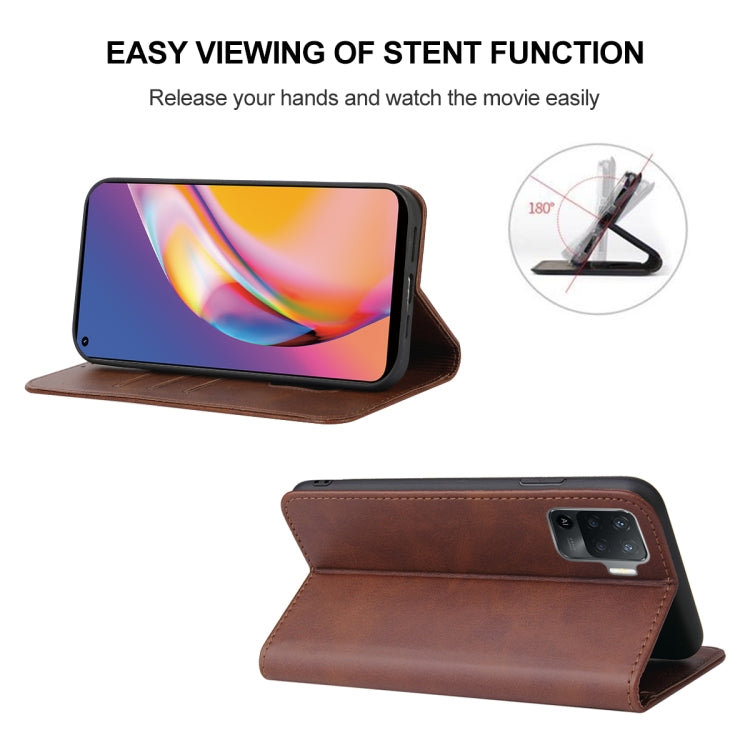 For OPPO Reno5 F Magnetic Closure Leather Phone Case