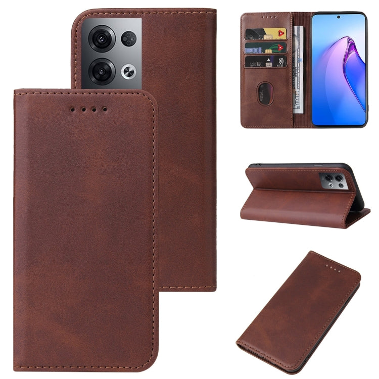 For OPPO Reno8 Pro Magnetic Closure Leather Phone Case