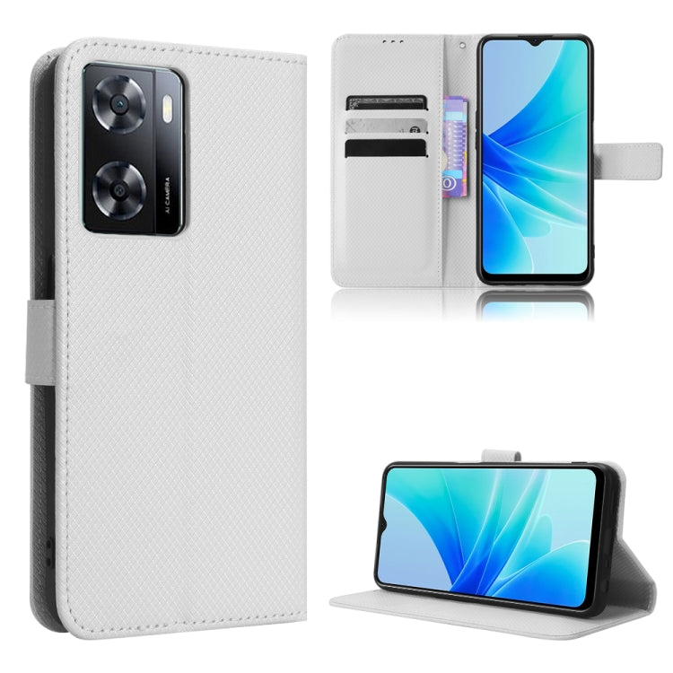 For OPPO A57 5G / 4G Diamond Texture Leather Phone Case