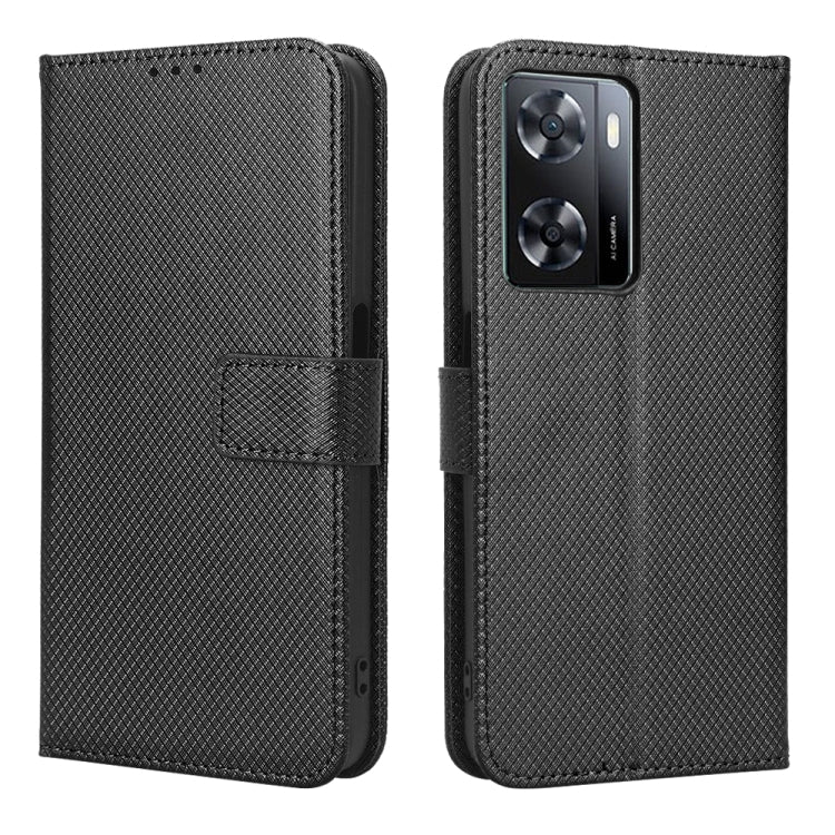 For OPPO A57 5G / 4G Diamond Texture Leather Phone Case