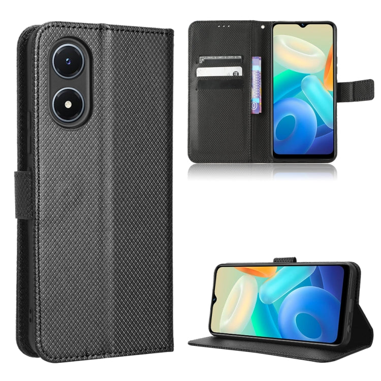 For vivo Y02s Diamond Texture Leather Phone Case