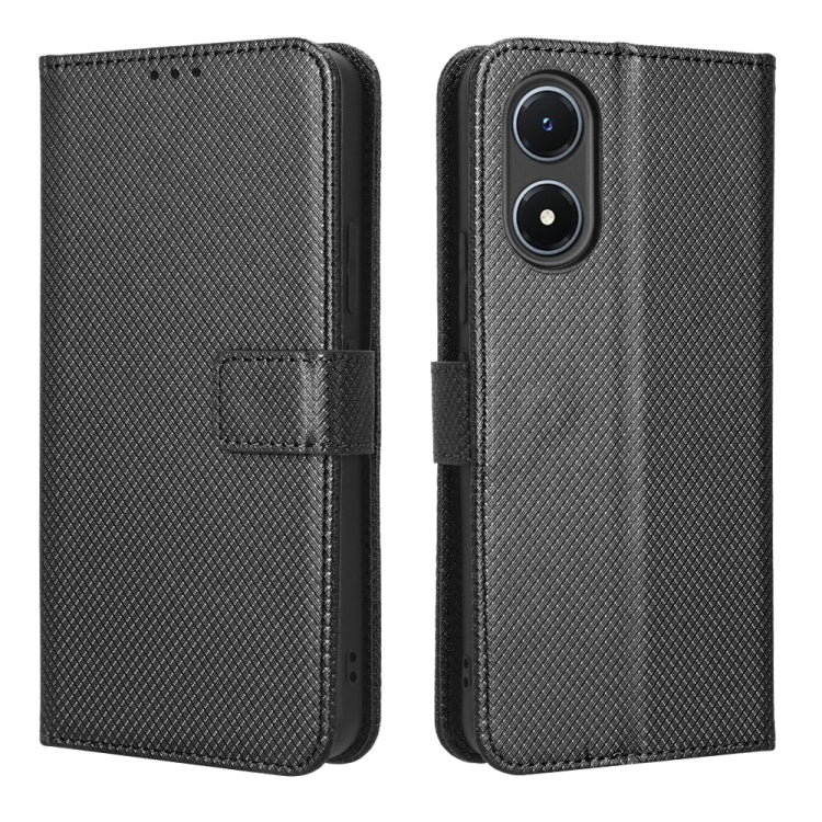 For vivo Y02s Diamond Texture Leather Phone Case
