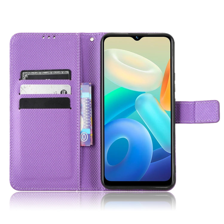 For vivo Y02s Diamond Texture Leather Phone Case