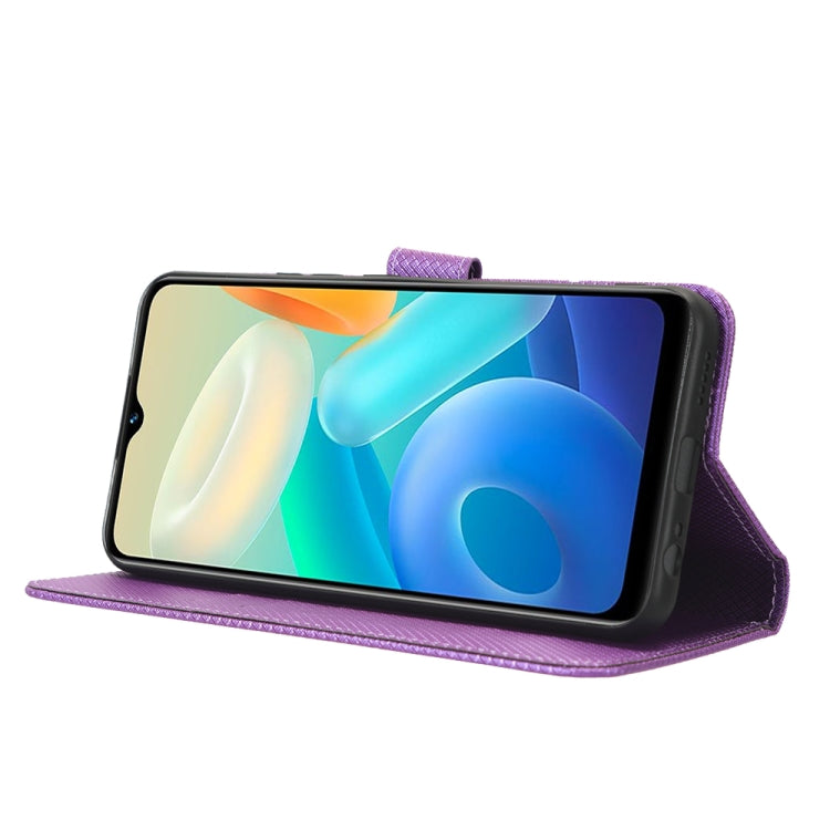 For vivo Y02s Diamond Texture Leather Phone Case