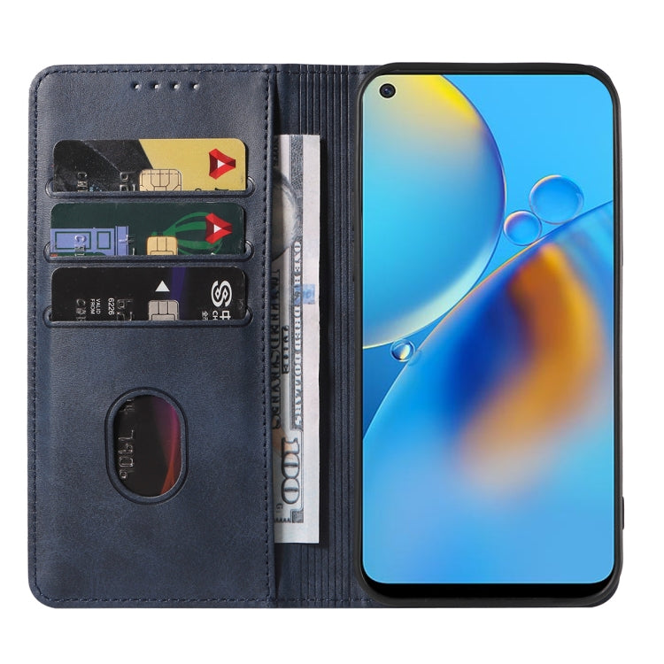 For OPPO F19 Magnetic Closure Leather Phone Case