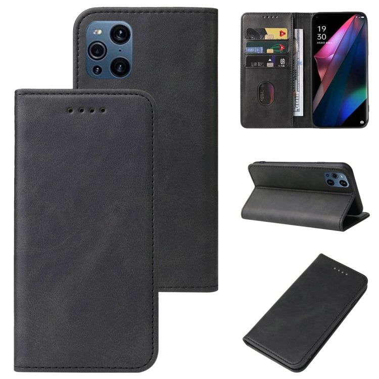 For OPPO Find X3 Magnetic Closure Leather Phone Case