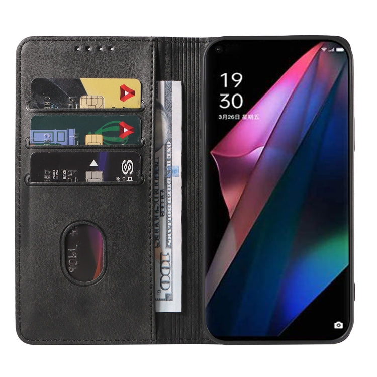 For OPPO Find X3 Magnetic Closure Leather Phone Case