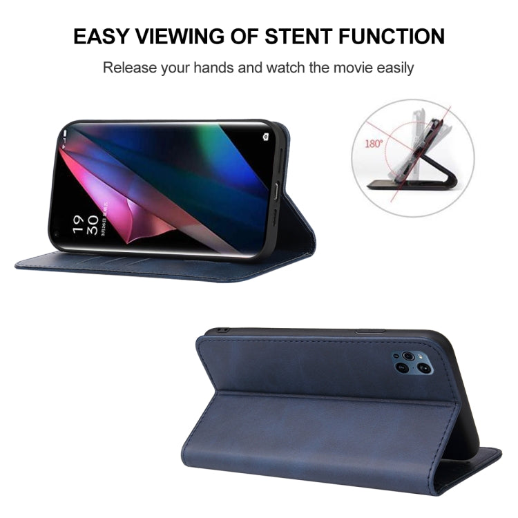 For OPPO Find X3 Magnetic Closure Leather Phone Case