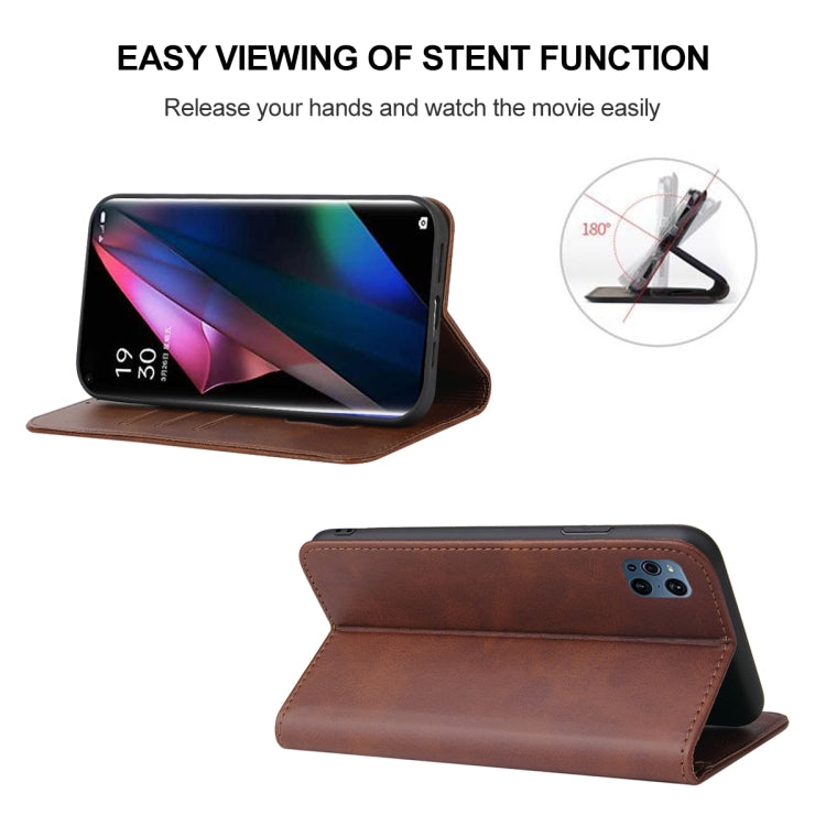 For OPPO Find X3 Magnetic Closure Leather Phone Case