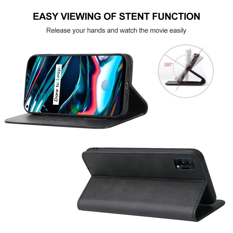 For Realme 7 Pro Magnetic Closure Leather Phone Case