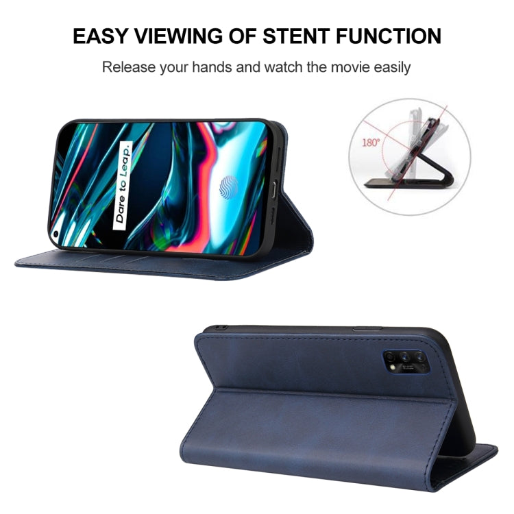 For Realme 7 Pro Magnetic Closure Leather Phone Case