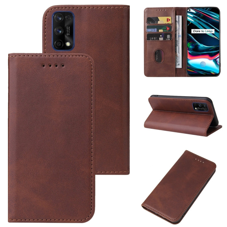 For Realme 7 Pro Magnetic Closure Leather Phone Case