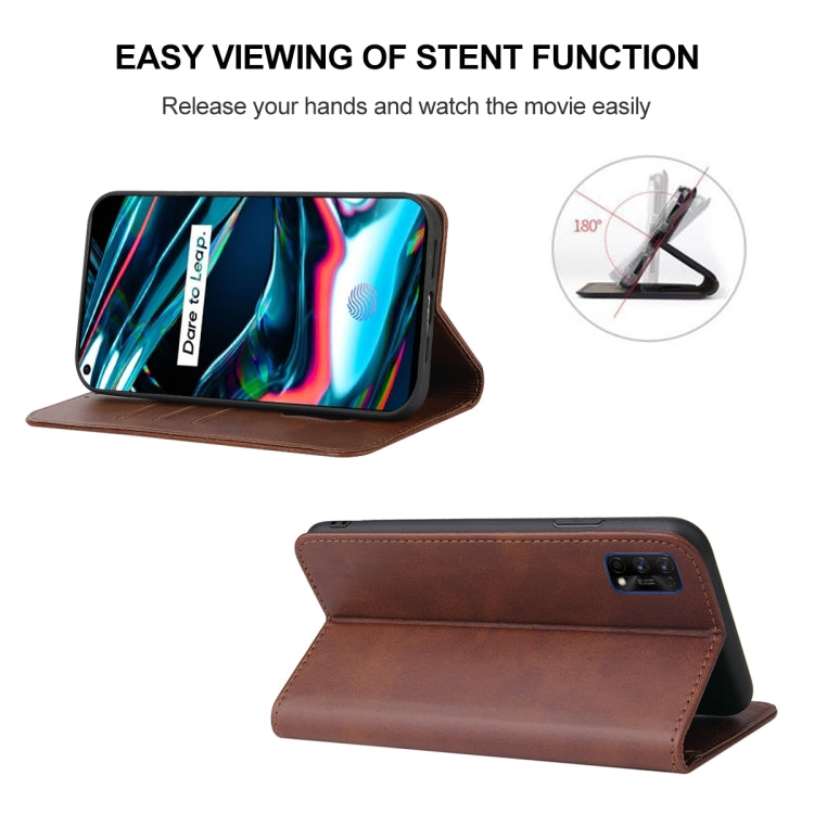 For Realme 7 Pro Magnetic Closure Leather Phone Case