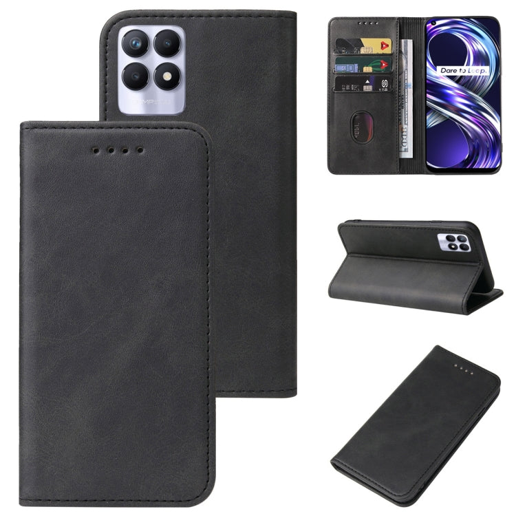 For Realme 8i Magnetic Closure Leather Phone Case