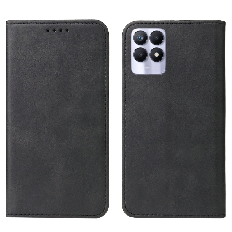 For Realme 8i Magnetic Closure Leather Phone Case
