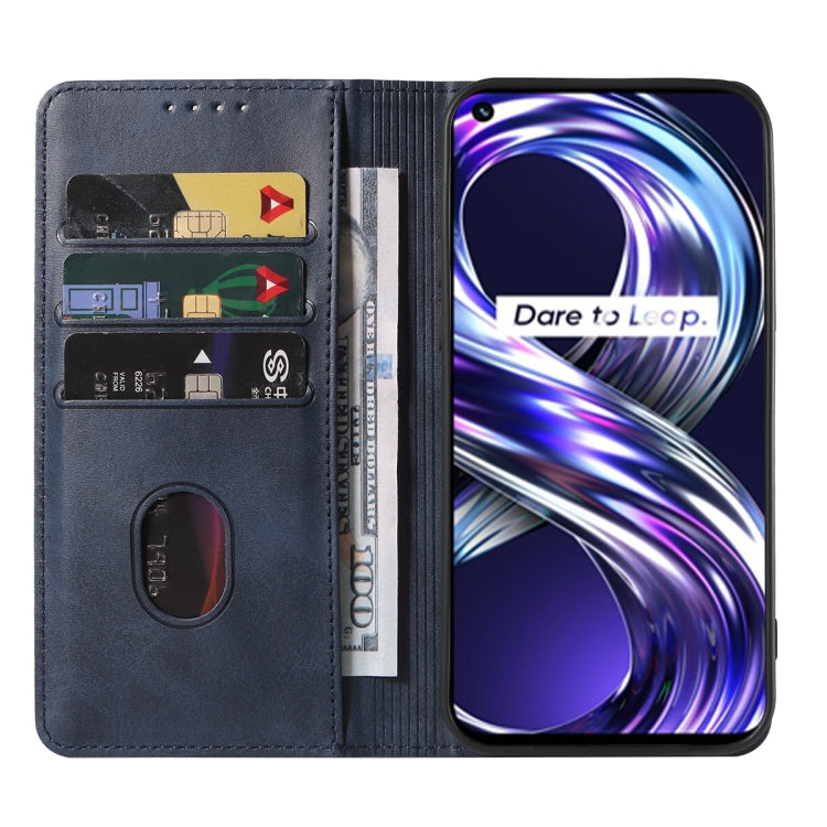 For Realme 8i Magnetic Closure Leather Phone Case