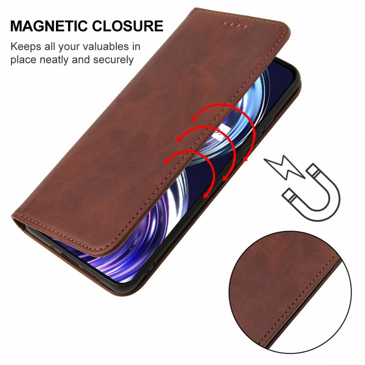 For Realme 8i Magnetic Closure Leather Phone Case