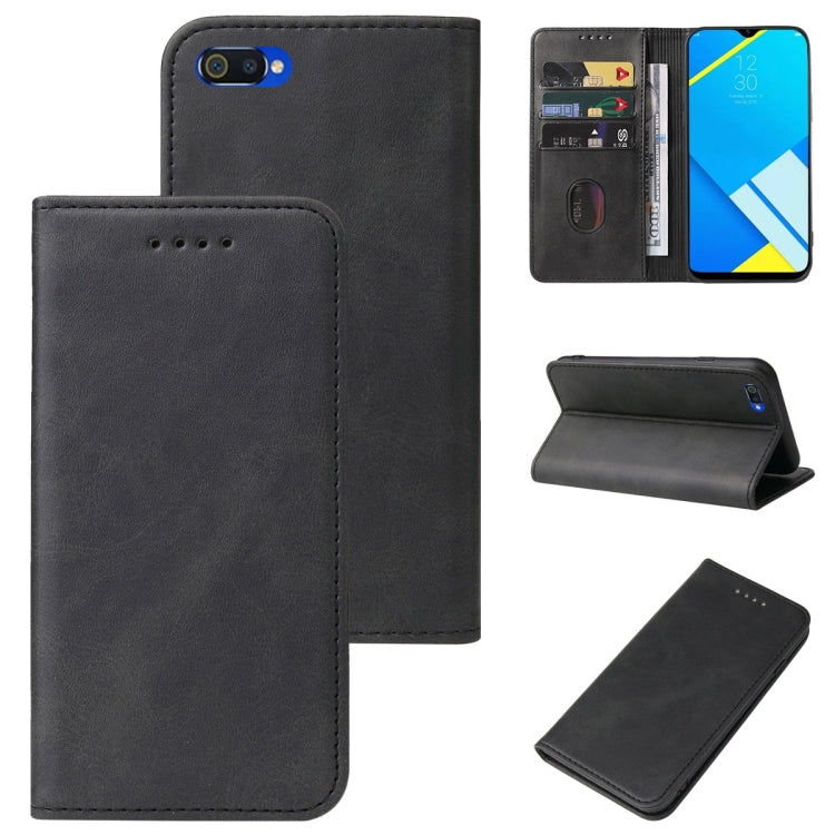 For Realme C2 Magnetic Closure Leather Phone Case