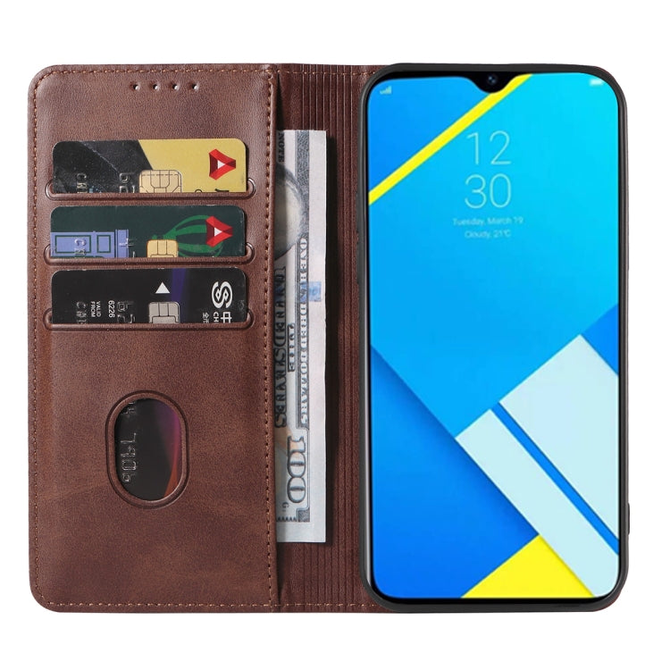 For Realme C2 Magnetic Closure Leather Phone Case