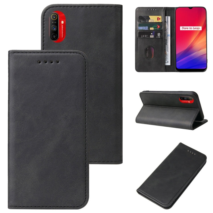 For Realme C3 Magnetic Closure Leather Phone Case