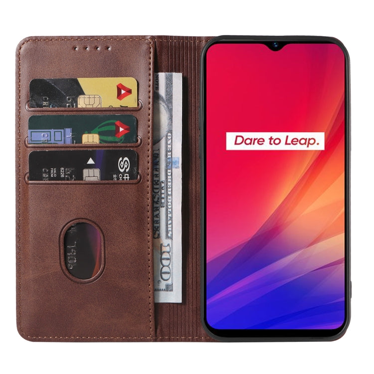 For Realme C3 Magnetic Closure Leather Phone Case