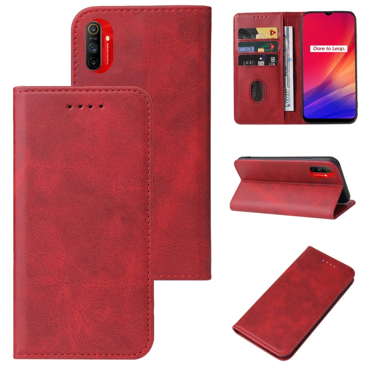 For Realme C3 Magnetic Closure Leather Phone Case