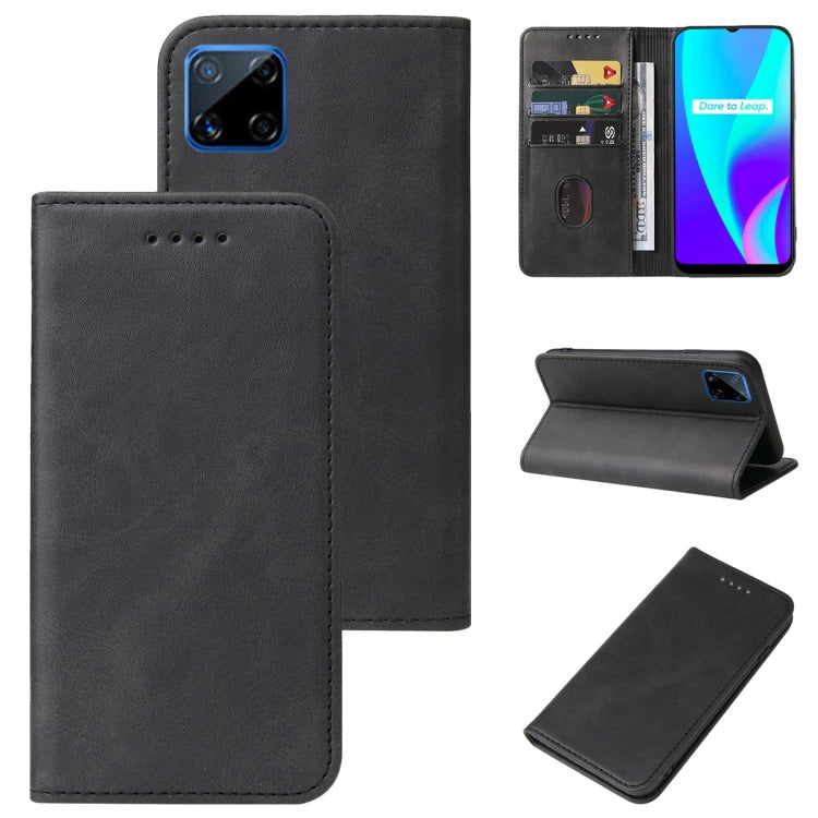 For Realme C12 Magnetic Closure Leather Phone Case