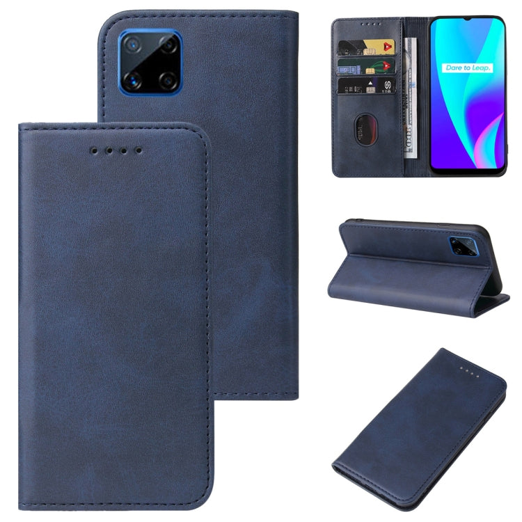 For Realme C12 Magnetic Closure Leather Phone Case