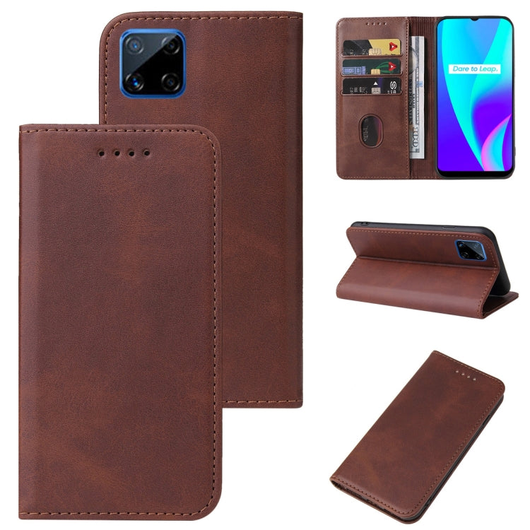 For Realme C12 Magnetic Closure Leather Phone Case