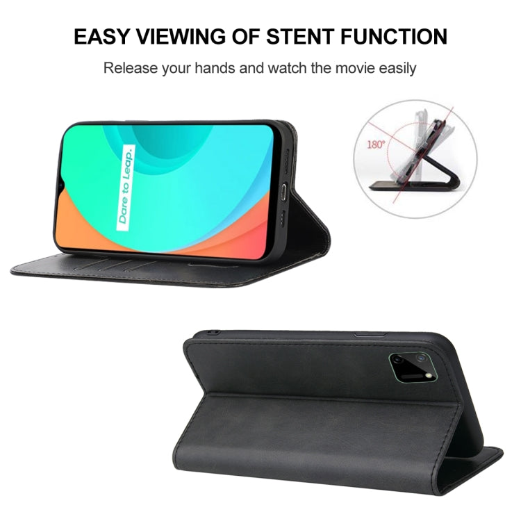 For Realme C21 Magnetic Closure Leather Phone Case