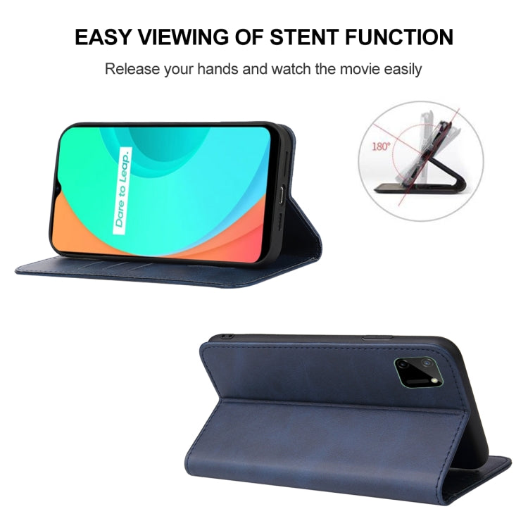 For Realme C21 Magnetic Closure Leather Phone Case