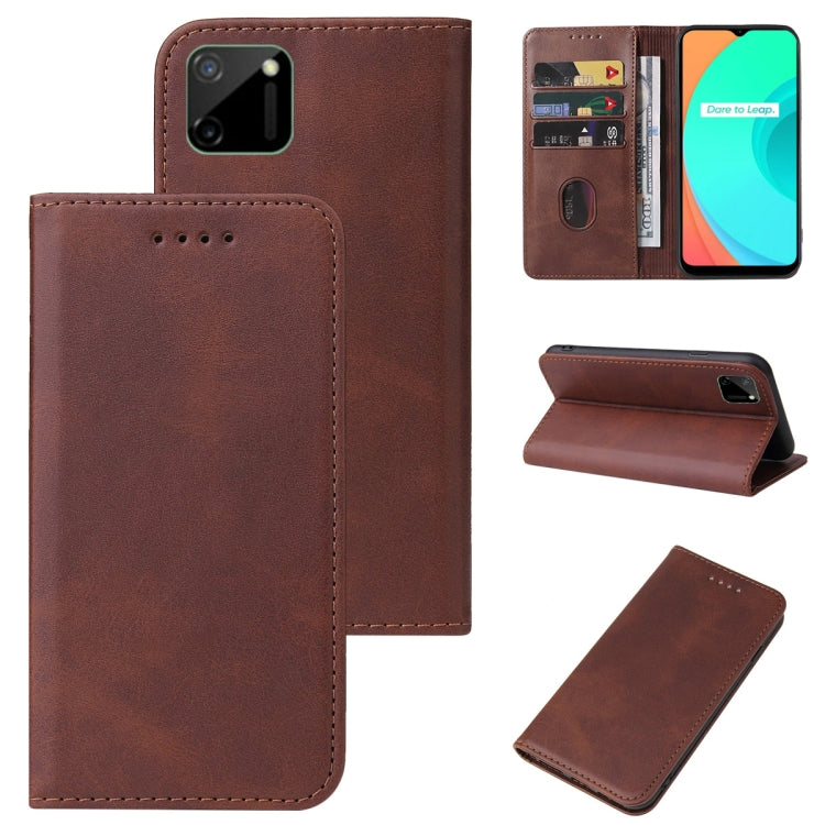 For Realme C21 Magnetic Closure Leather Phone Case