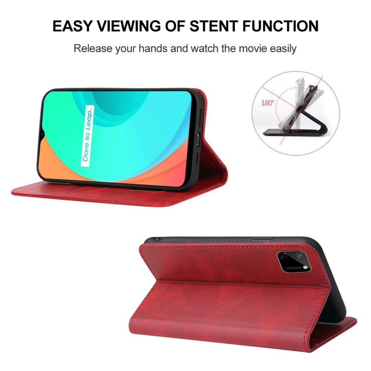 For Realme C21 Magnetic Closure Leather Phone Case
