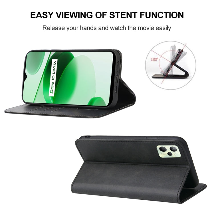 For Realme C35 Magnetic Closure Leather Phone Case