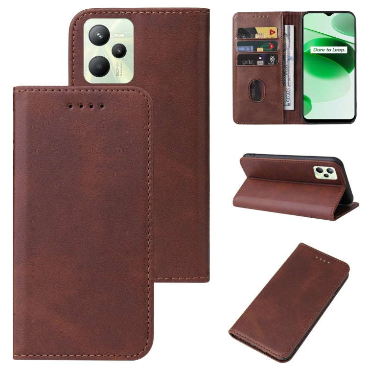 For Realme C35 Magnetic Closure Leather Phone Case