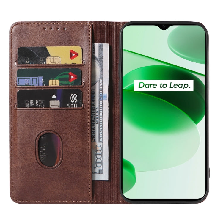 For Realme C35 Magnetic Closure Leather Phone Case