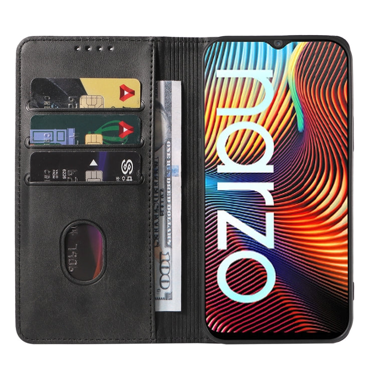 For Realme Narzo Magnetic Closure Leather Phone Case