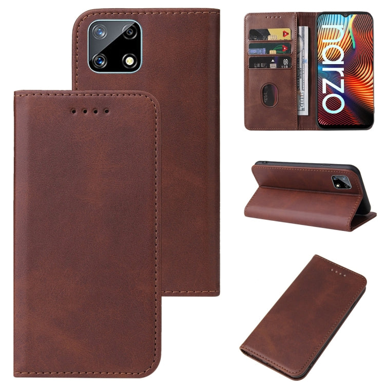 For Realme Narzo Magnetic Closure Leather Phone Case