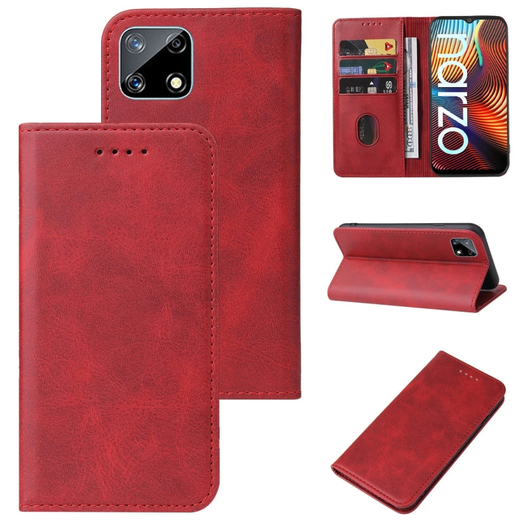 For Realme Narzo Magnetic Closure Leather Phone Case
