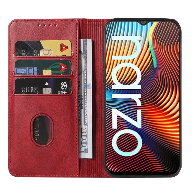 For Realme Narzo Magnetic Closure Leather Phone Case
