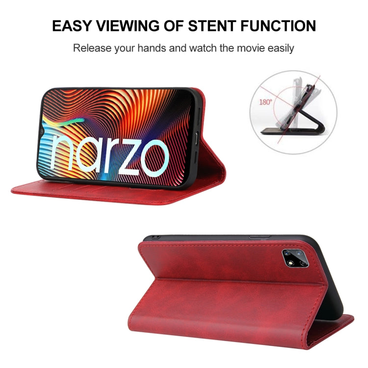 For Realme Narzo Magnetic Closure Leather Phone Case