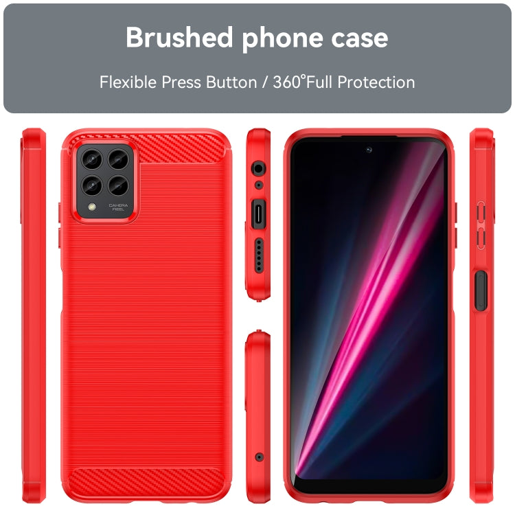 For T-Mobile REVVL 6 Pro 5G Brushed Texture Carbon Fiber TPU Phone Case