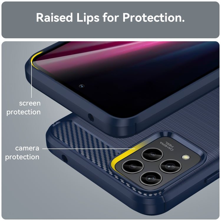 For T-Mobile REVVL 6 Pro 5G Brushed Texture Carbon Fiber TPU Phone Case