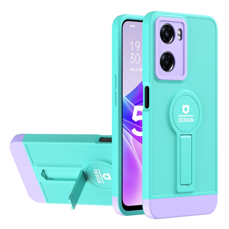 For OPPO A57 4G Small Tail Holder TPU+PC Phone Case